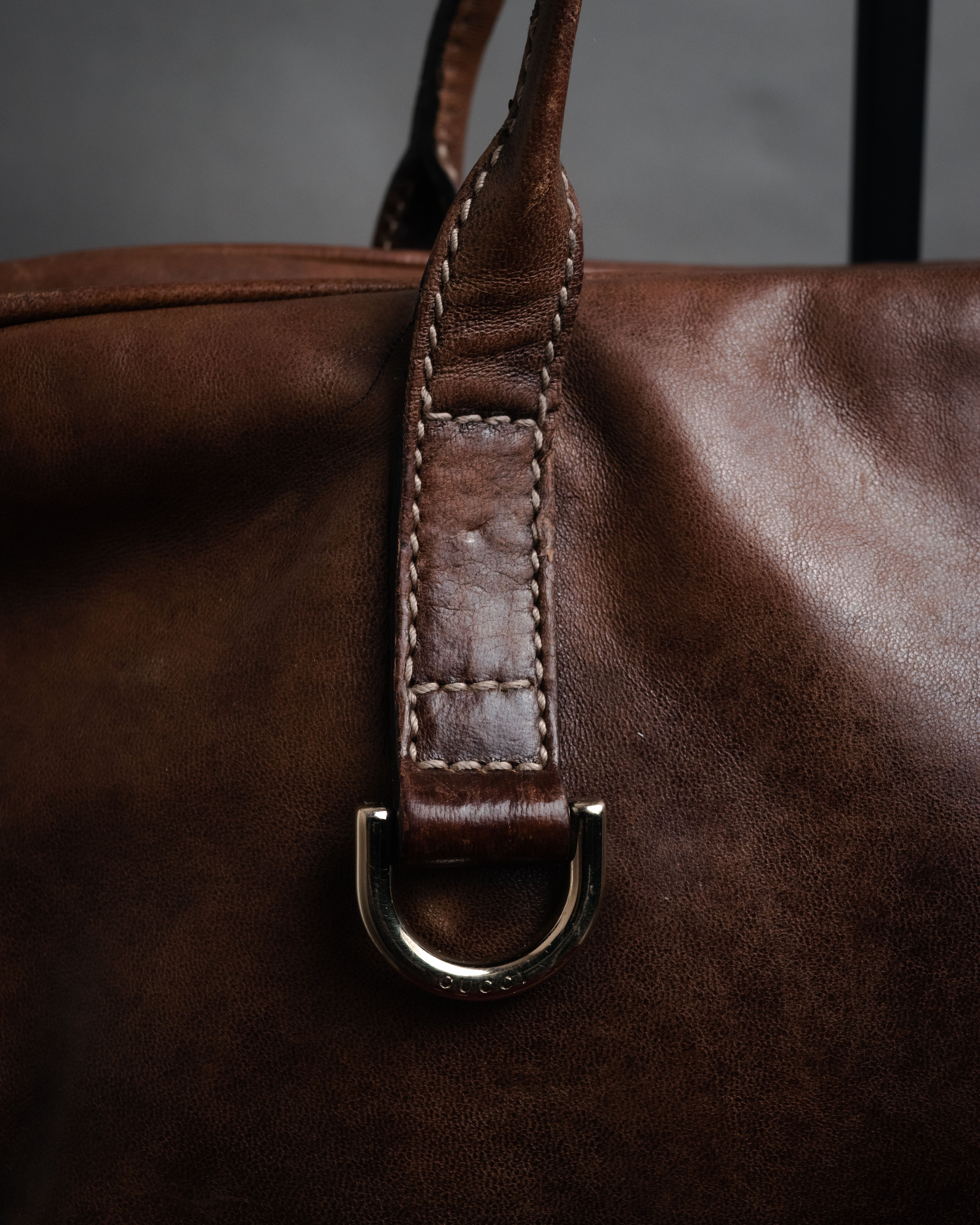 GUCCI (Gucci) - Leather Boston Bag - Dark Brown - 00s Archive