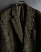"BURBERRYS" Elbow patch design gun club check tweed jacket