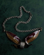 "BALENCIAGA" Gold glitter leaf motif necklace