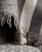 "GUCCI" GG monogram logo pattern fringe design stole