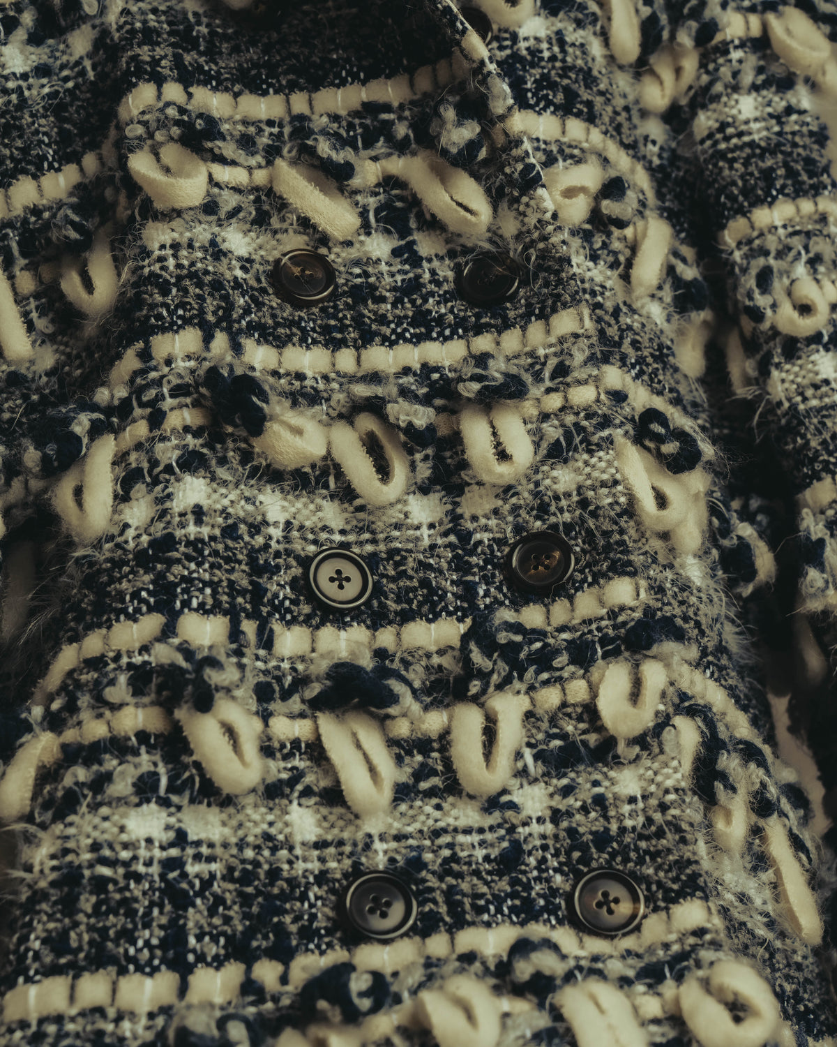 "THOM BROWNE" 2010's-20's Textured double breasted boucle coat