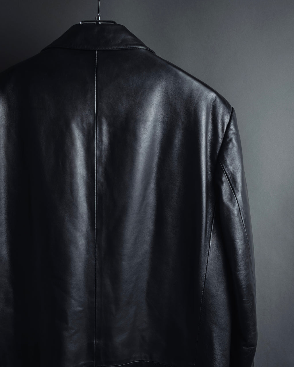 "Salvatore Ferragamo" Straight silhouette leather tailored jacket