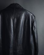"Salvatore Ferragamo" Straight silhouette leather tailored jacket
