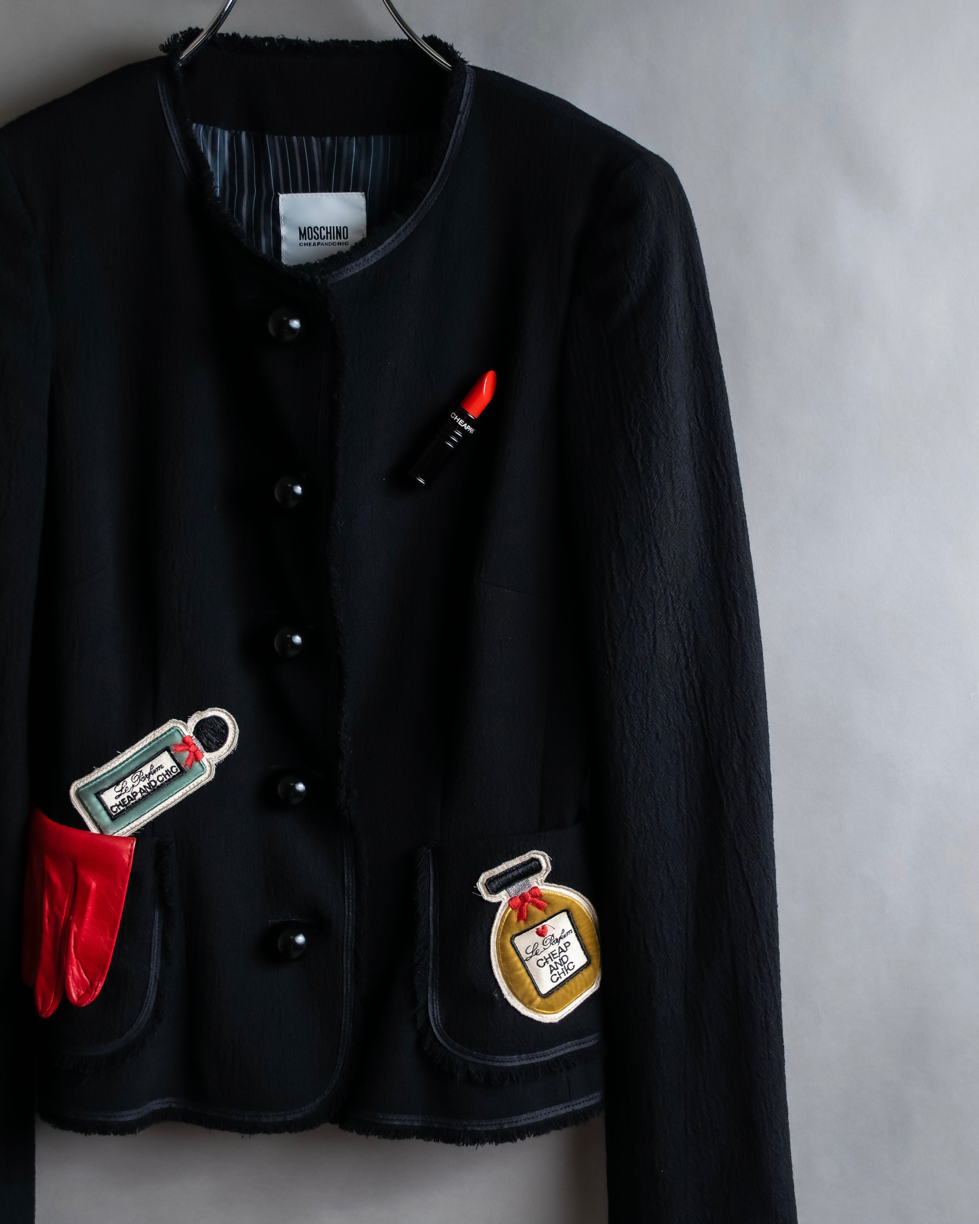 "MOSCHINO" Object sewn design tweed jacket