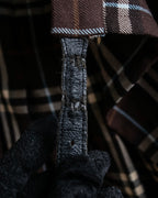 "BURBERRY" Brown tartan check pleated wrap skirt