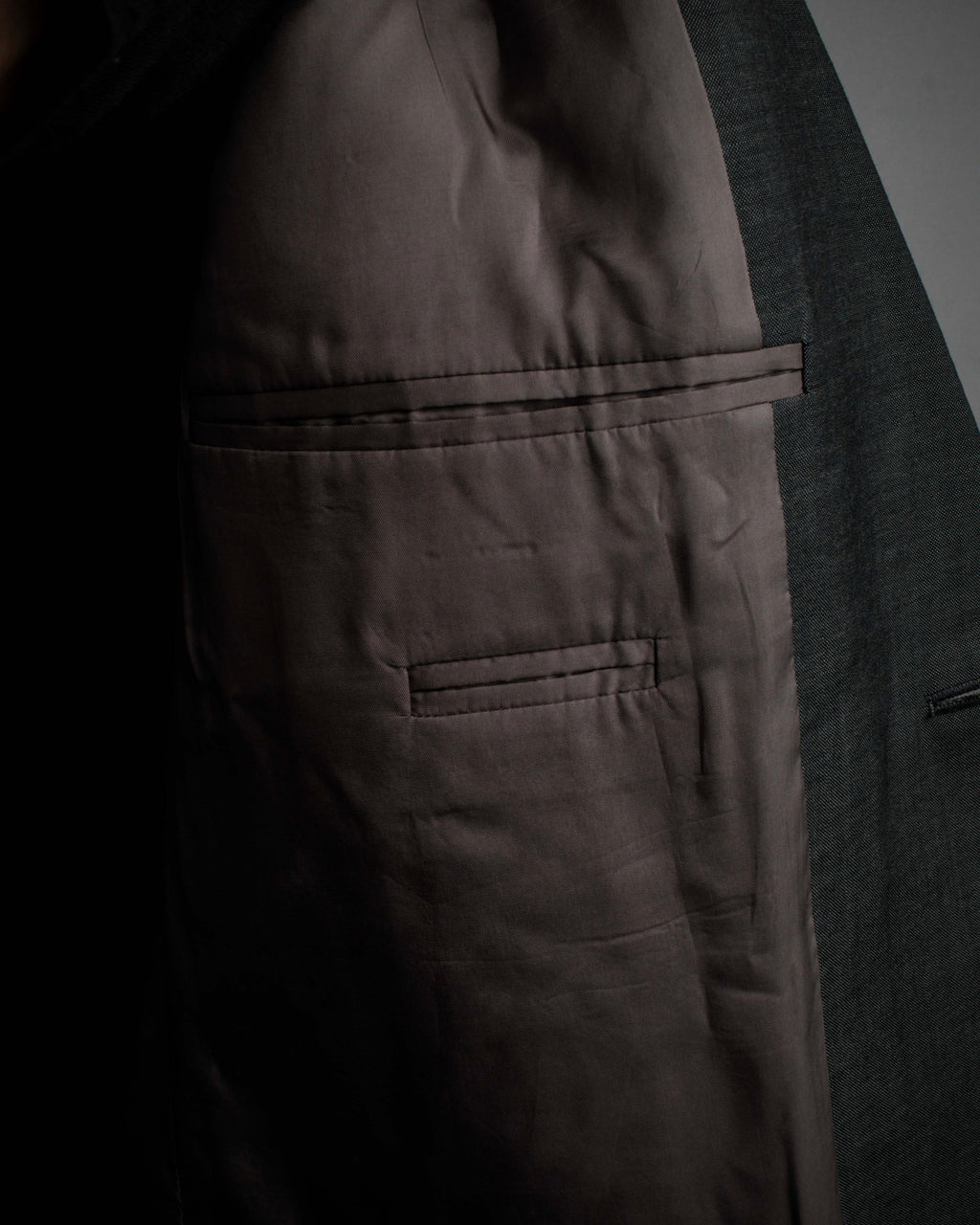 "HUGO BOSS" Fine-gauge wool khaki gray set up