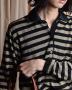 "GIANFRANCO FERRE" Striped contrast collar knit polo