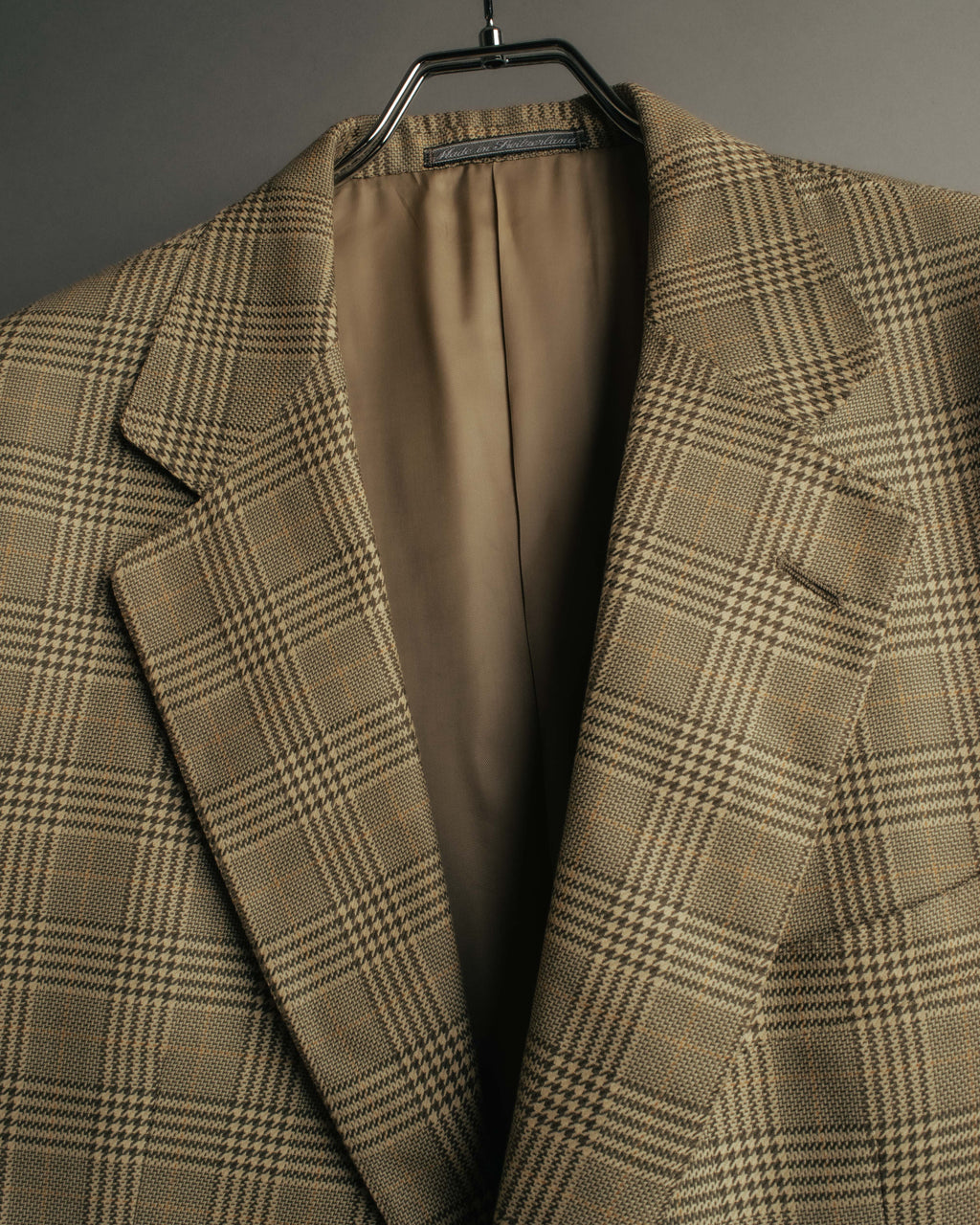 "GUCCI" 90's-00's Vintage houndstooth and glen check structured cotton jacket