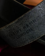 "KATHARINE HAMNETT" Vintage aged silver buckle leather belt