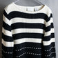 "liz claiborne" Thick pitch striped bicolor knit pullover