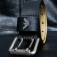 “EMPORIO ARMANI” Logo designed double buckle belt