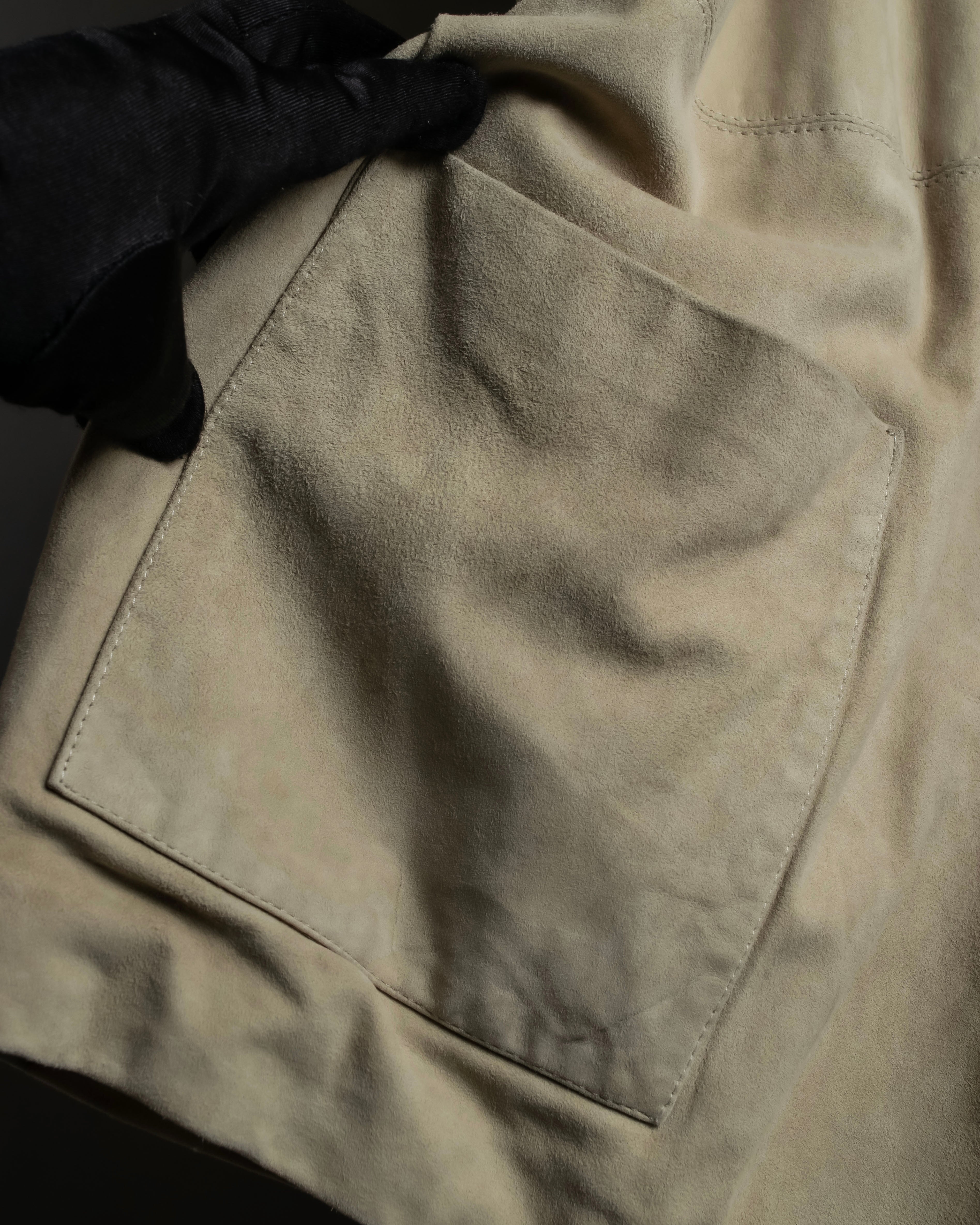 "Salvatore Ferragamo" Belted suede sleeveless dress