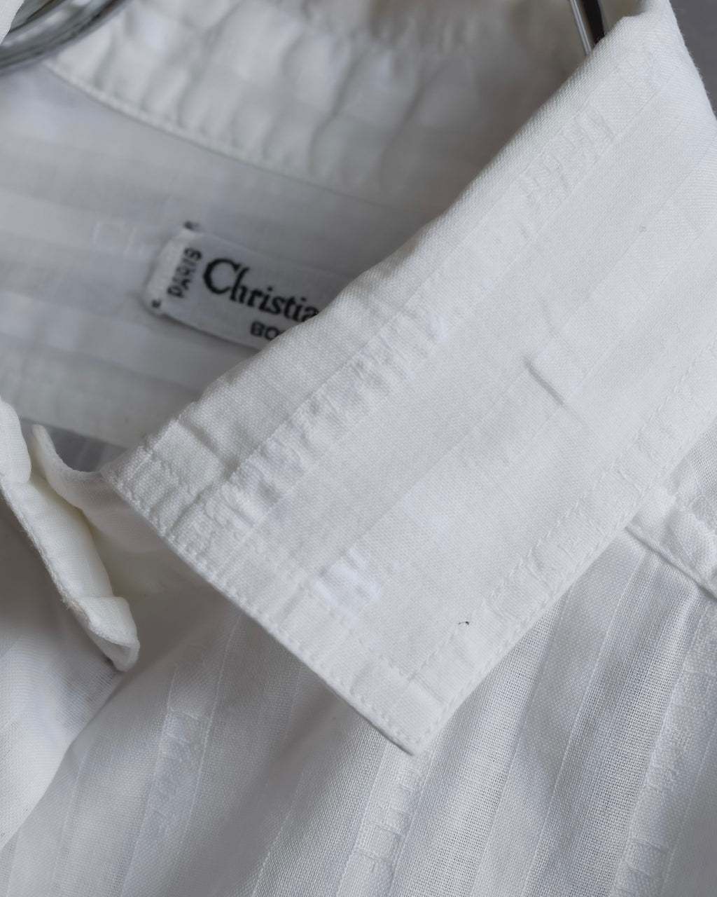 "Christian Dior" 90's Logo engraved striped shirt