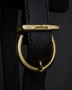 "Salvatore Ferragamo" Structured Gancini 2way dark brown leather bag