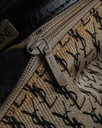 "YVES SAINT LAURENT" 80's-90's Logo engraved tassel detail bag