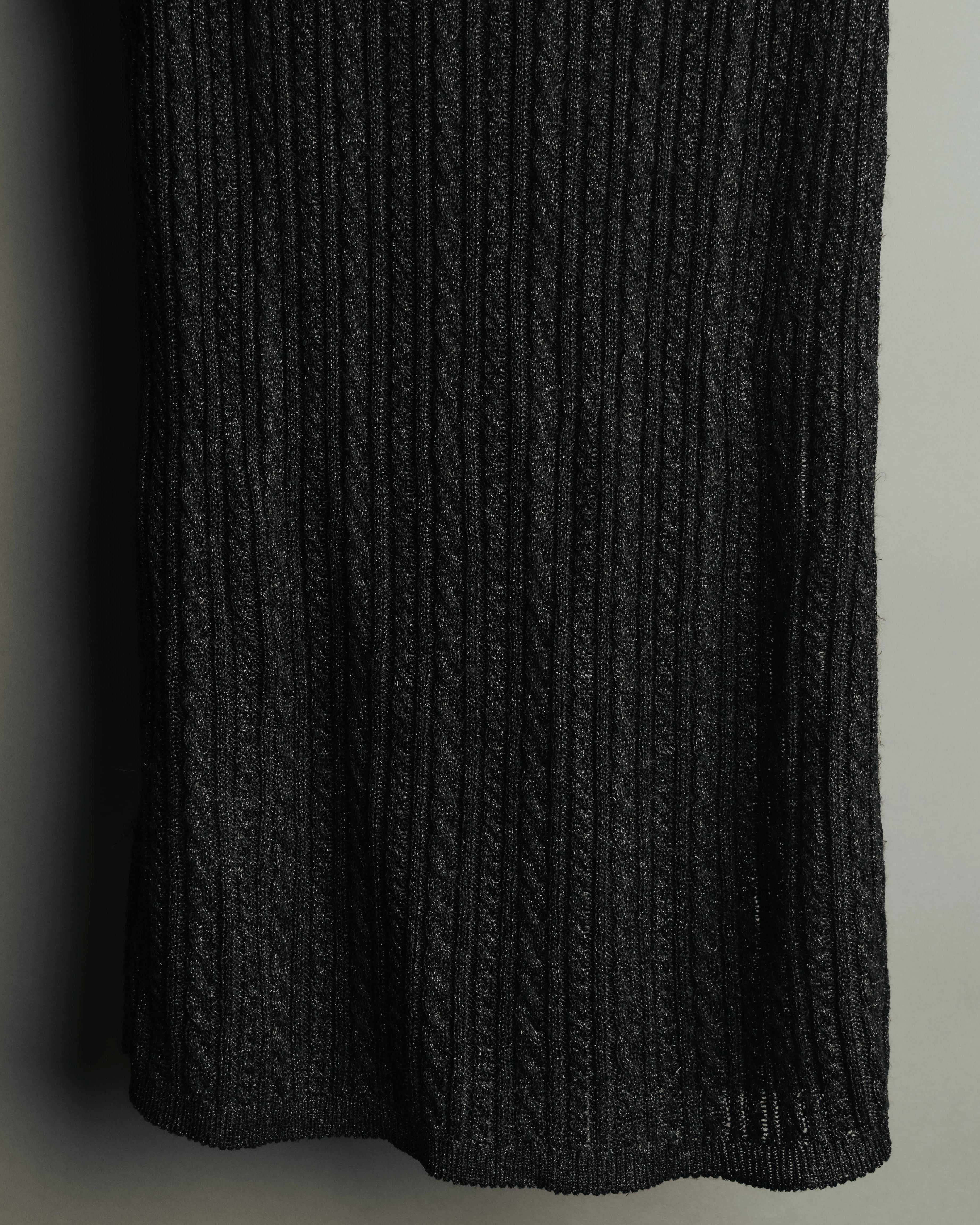 "Yves Saint Laurent" 80's-90's Metallic ribbed sleeveless knit top