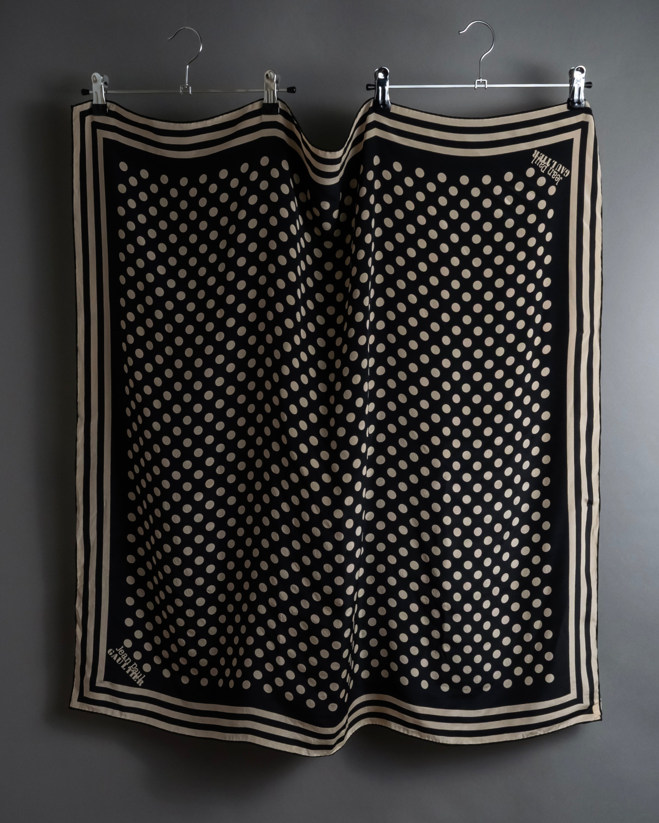 "JEAN PAUL GAULTIER" Classical dot pattern silk scarf