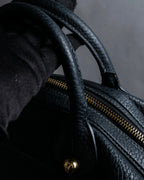 "LOEWE" Flap pocket design ostrich leather bag