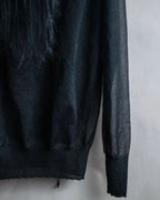 "sacai" Wig design sheer hooded pullover