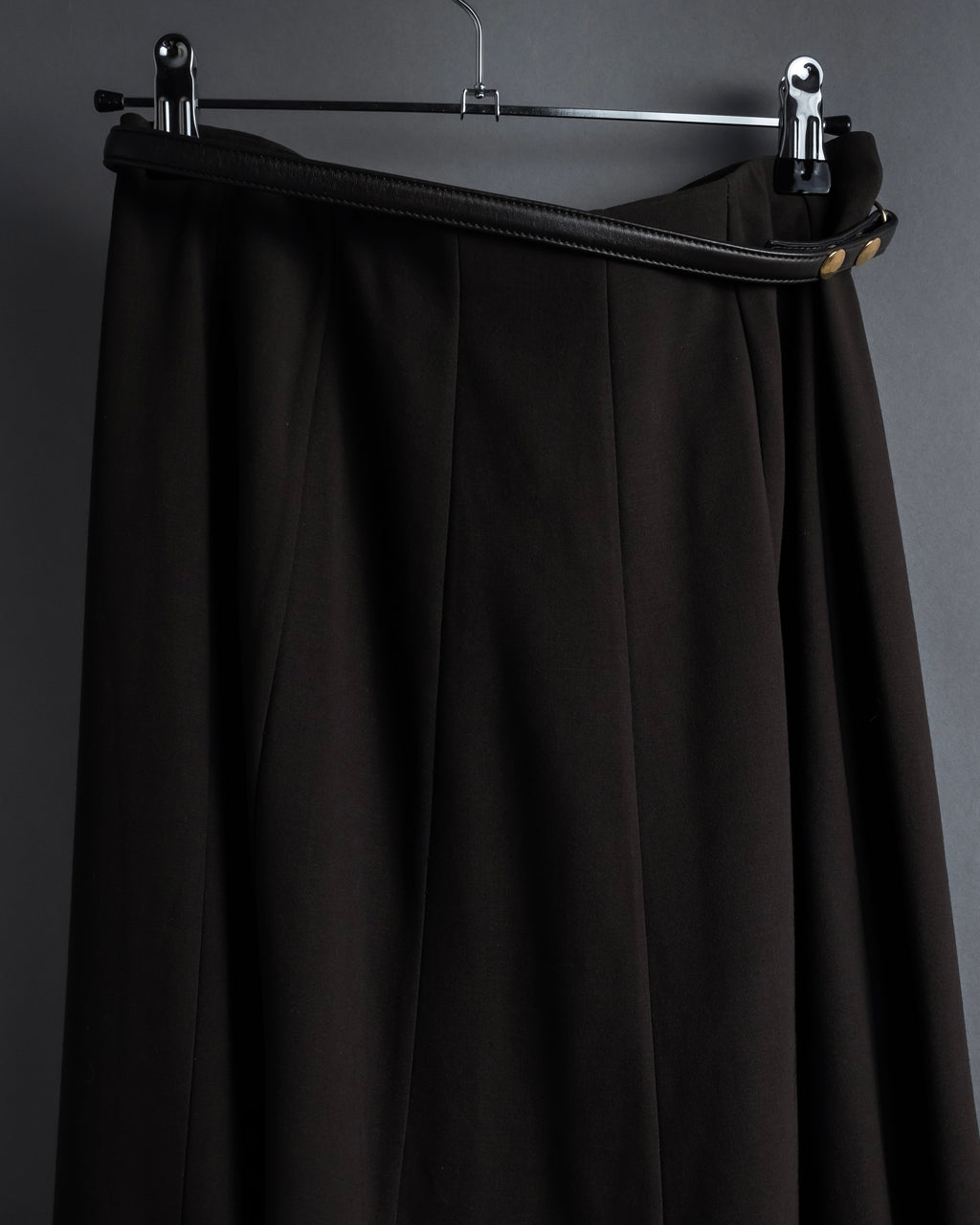 "HERMES" 90's Gold parts design derived from horse tack flared skirt