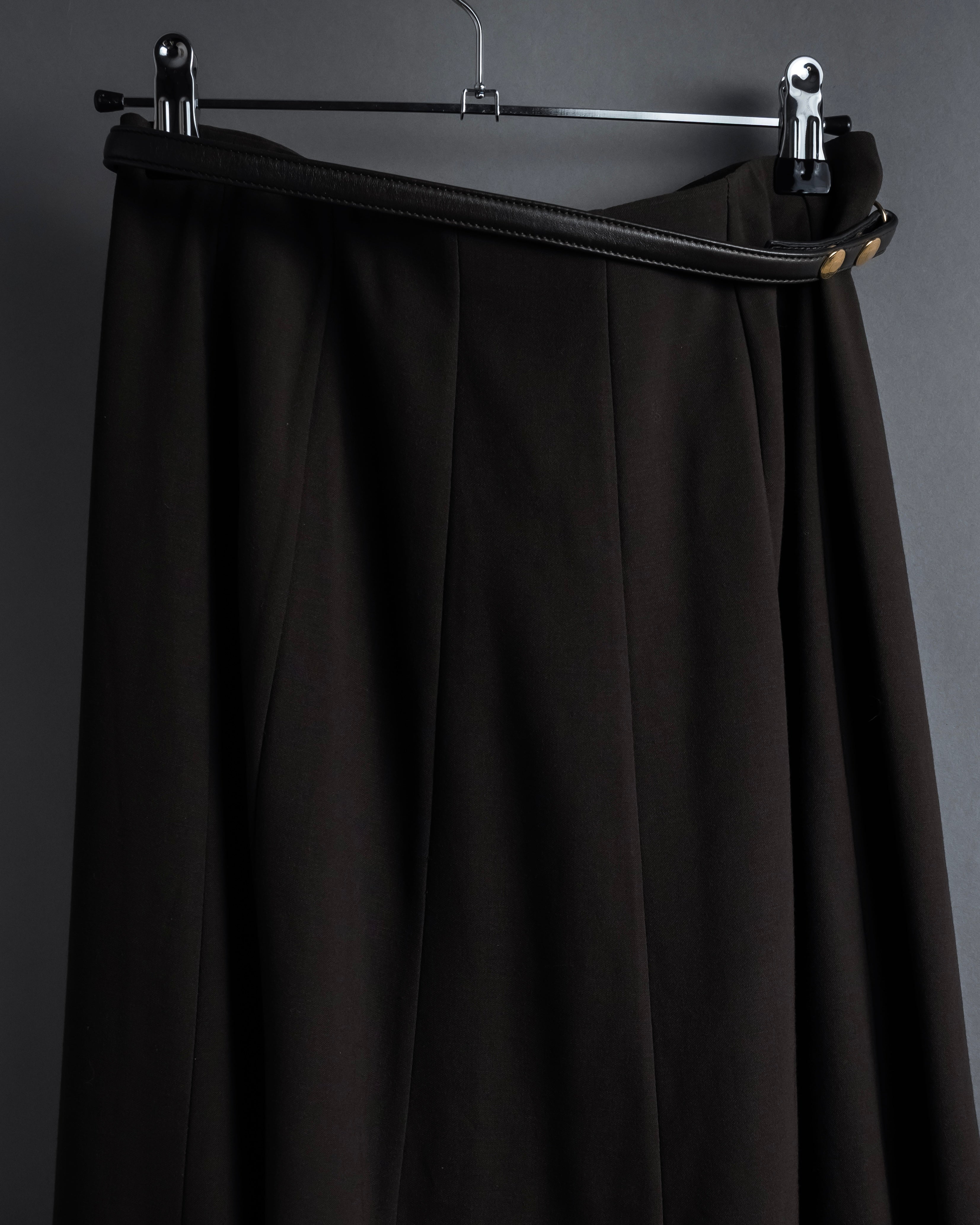 "HERMES" 90's Gold parts design derived from horse tack flared skirt