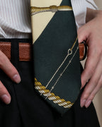 "HERMES" Horse harness motif silk neck tie