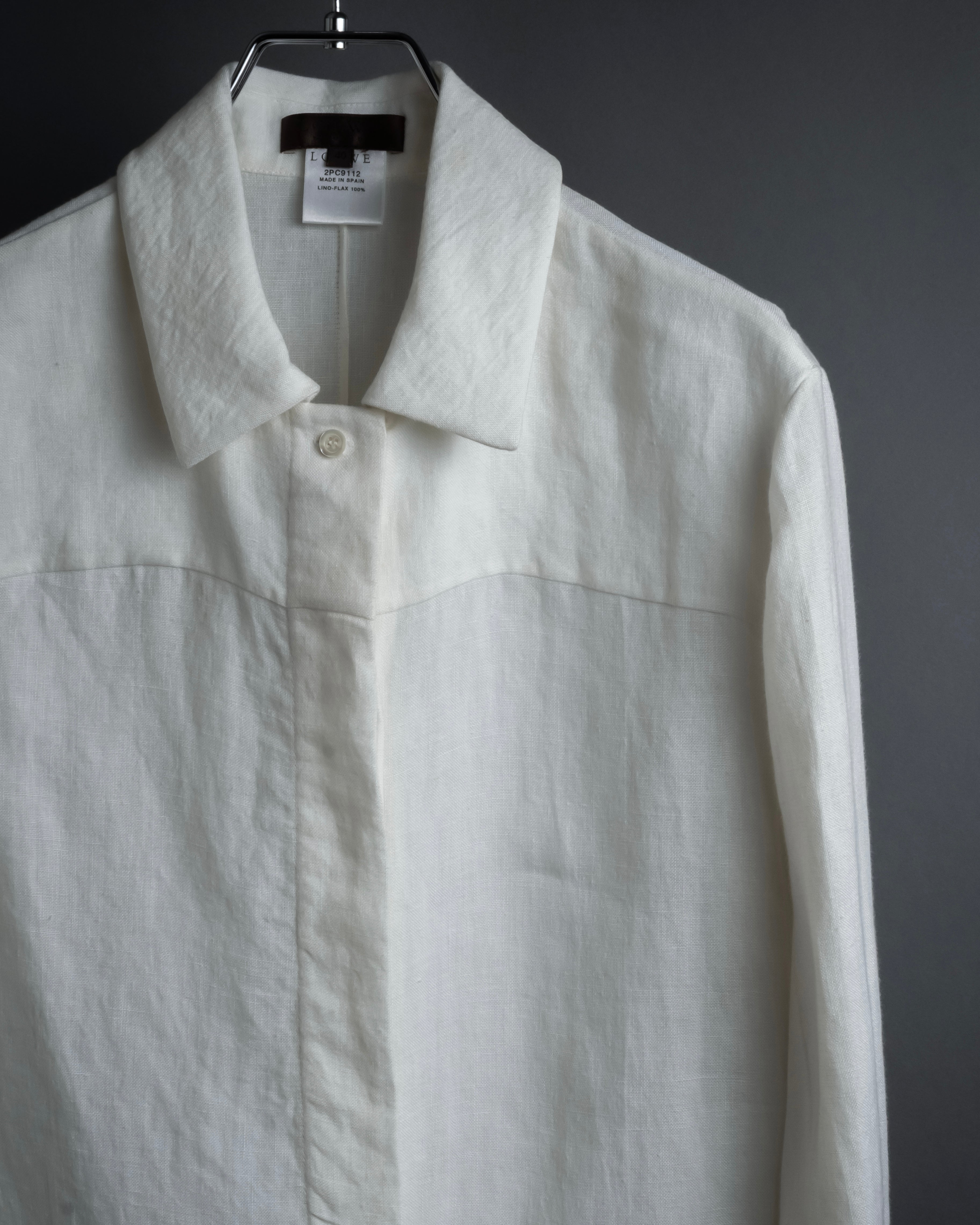 "LOEWE" 00's Fly front linen shirt