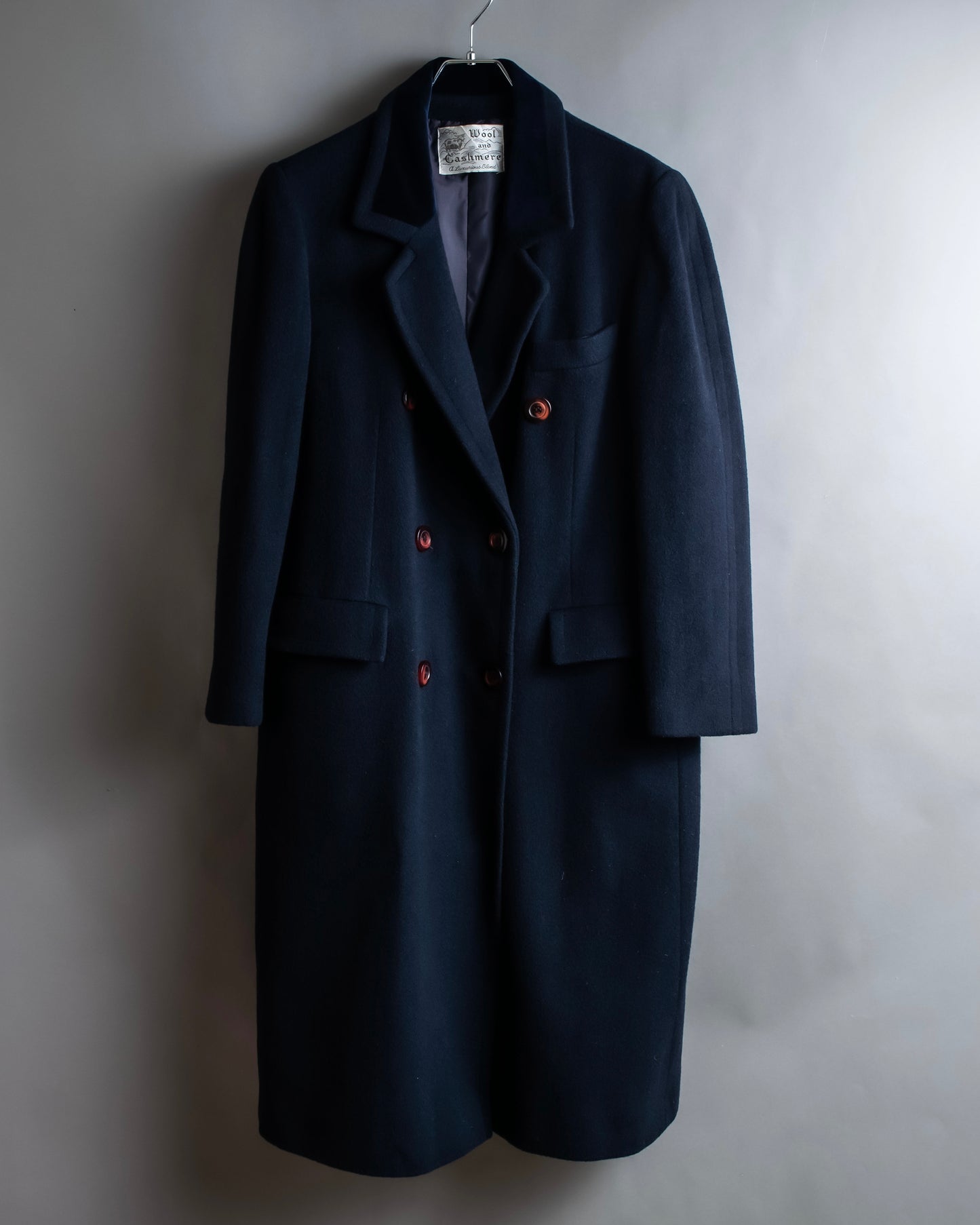 "Vintage double breasted velour trimmed chester coat"