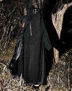 "Yohji Yamamoto" double zip asymmetric skirt