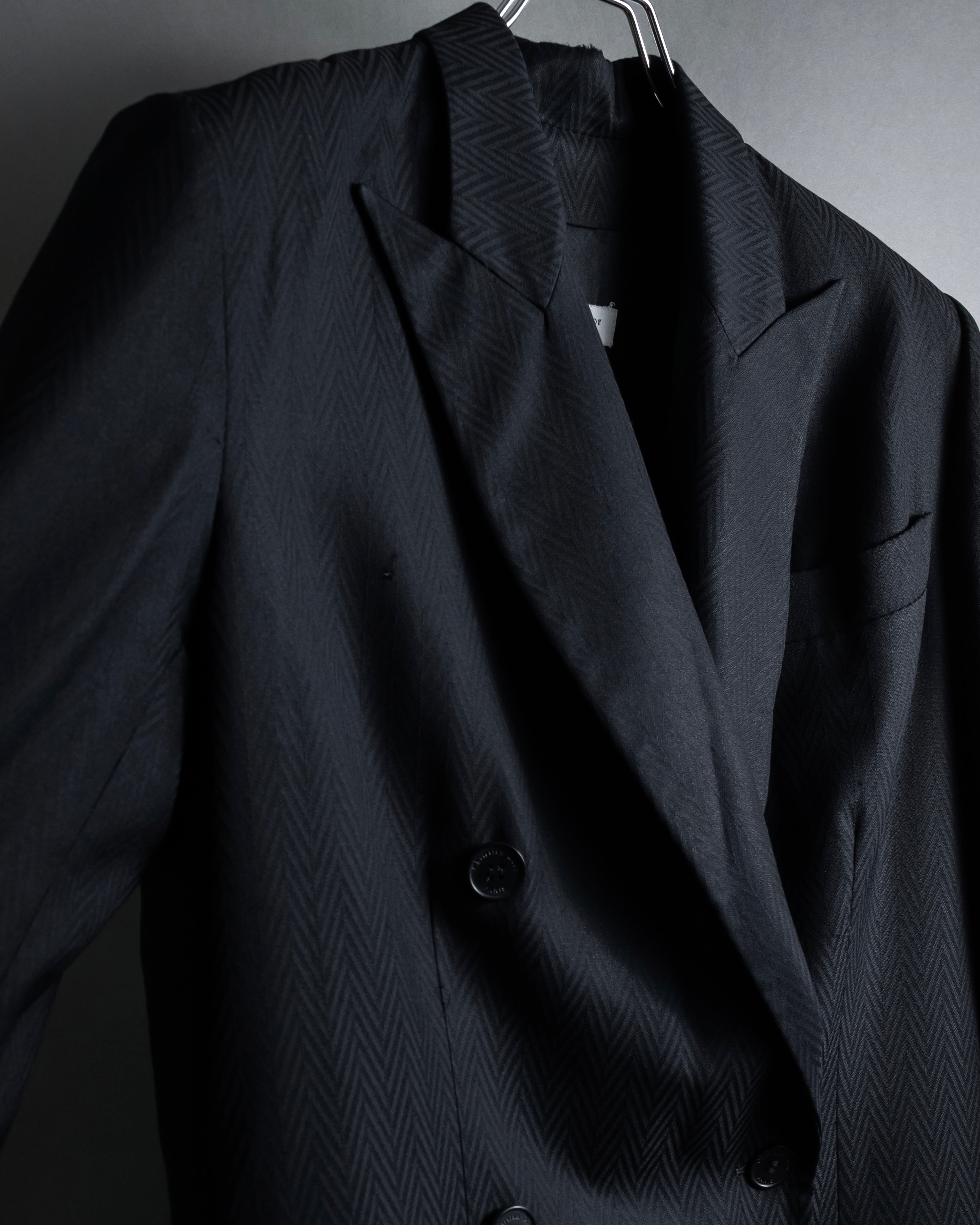 “Christian Dior” 90’s sculpted herringbone chester coat