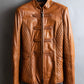 "EMPORIO ARMANI"  Quilted design brown color leather jacket