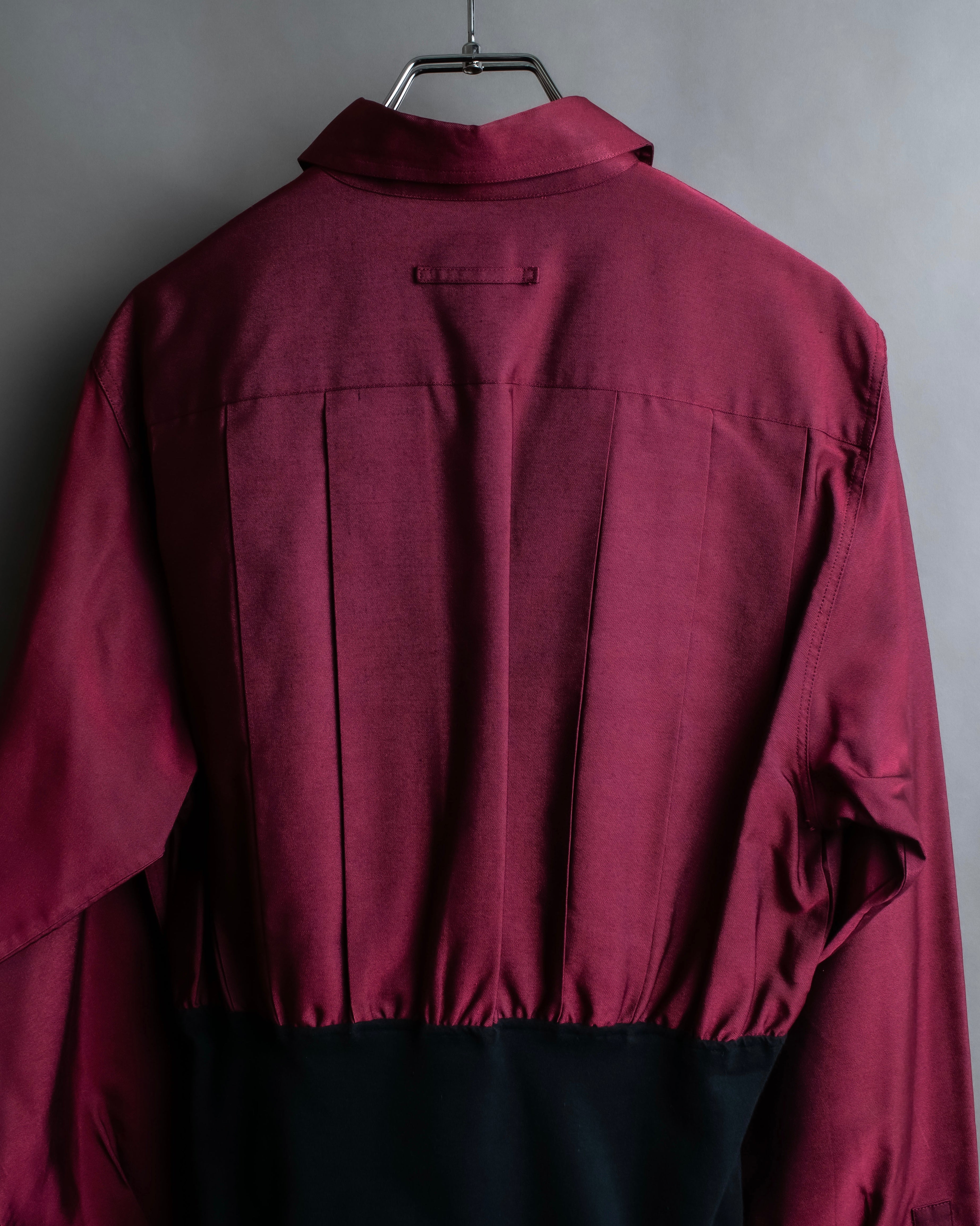 "JEAN PAUL GAULTIER FEMME"
 Waist different material switching design shirt