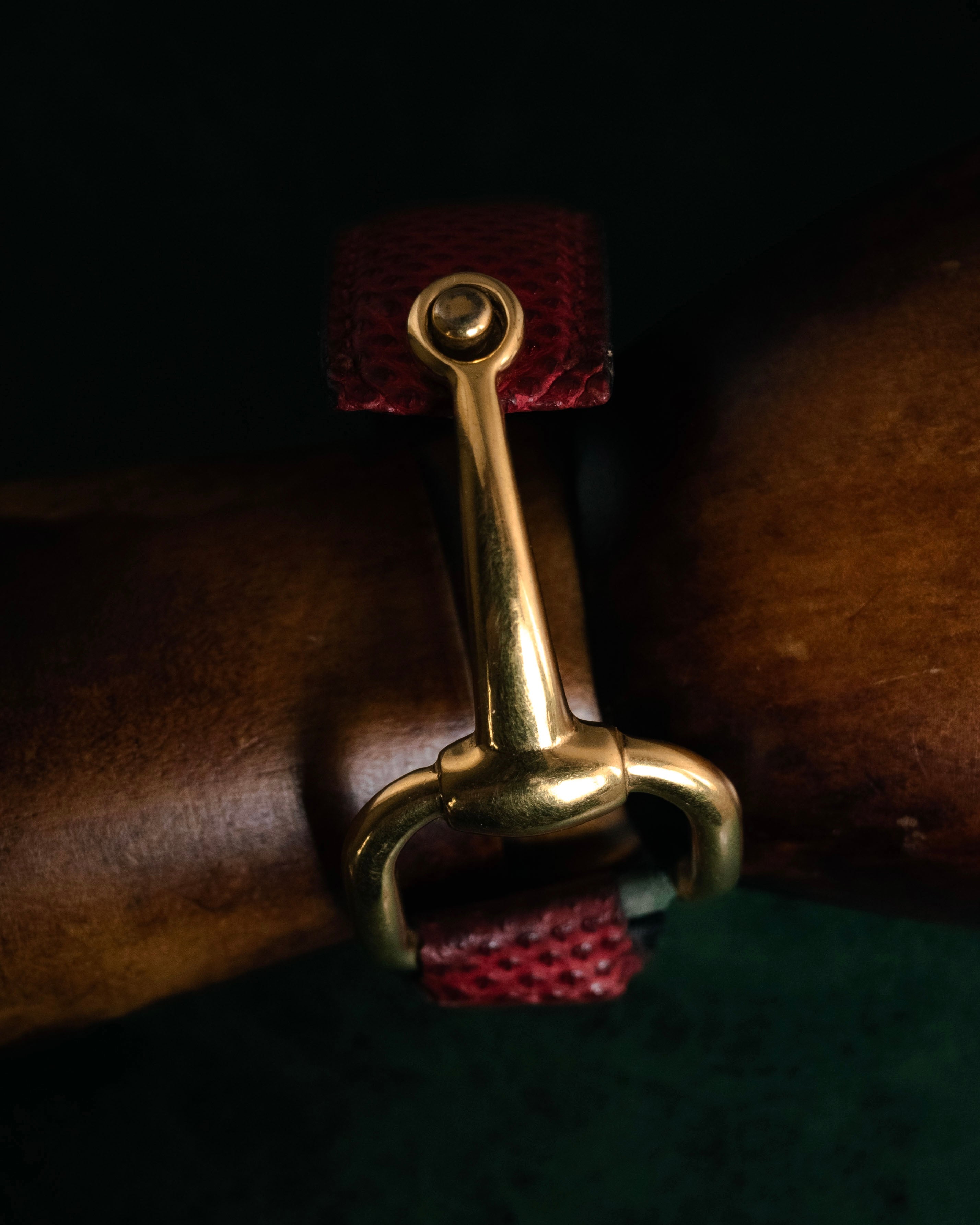 “GUCCI” 90’s-00’s Horsebit lizard leather bangle