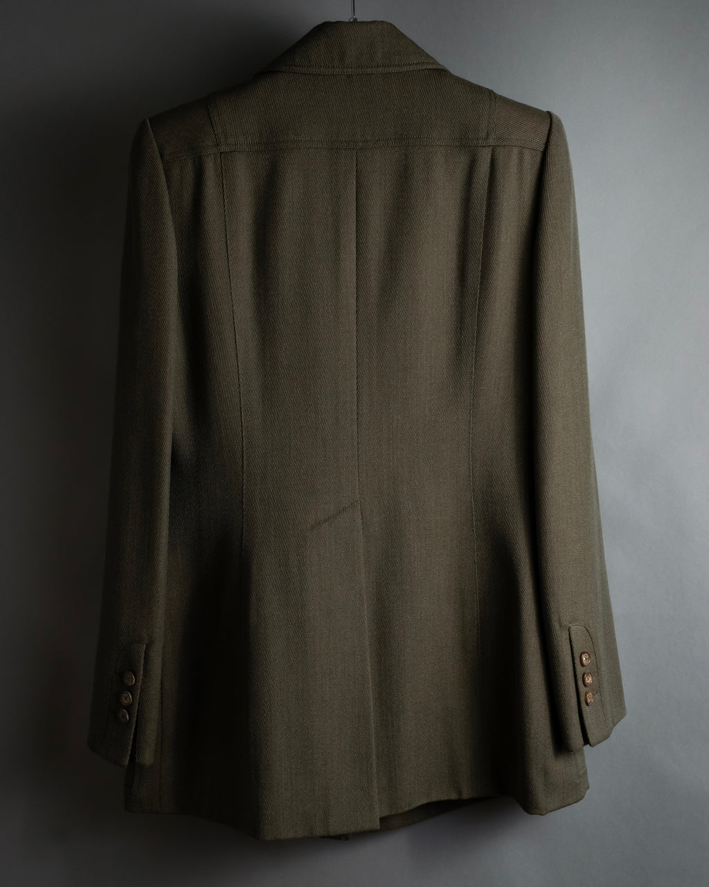 -SPECIAL- "HERMES" 90's Military-inspired zip design tailored jacket