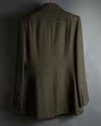 -SPECIAL- "HERMES" 90's Military-inspired zip design tailored jacket