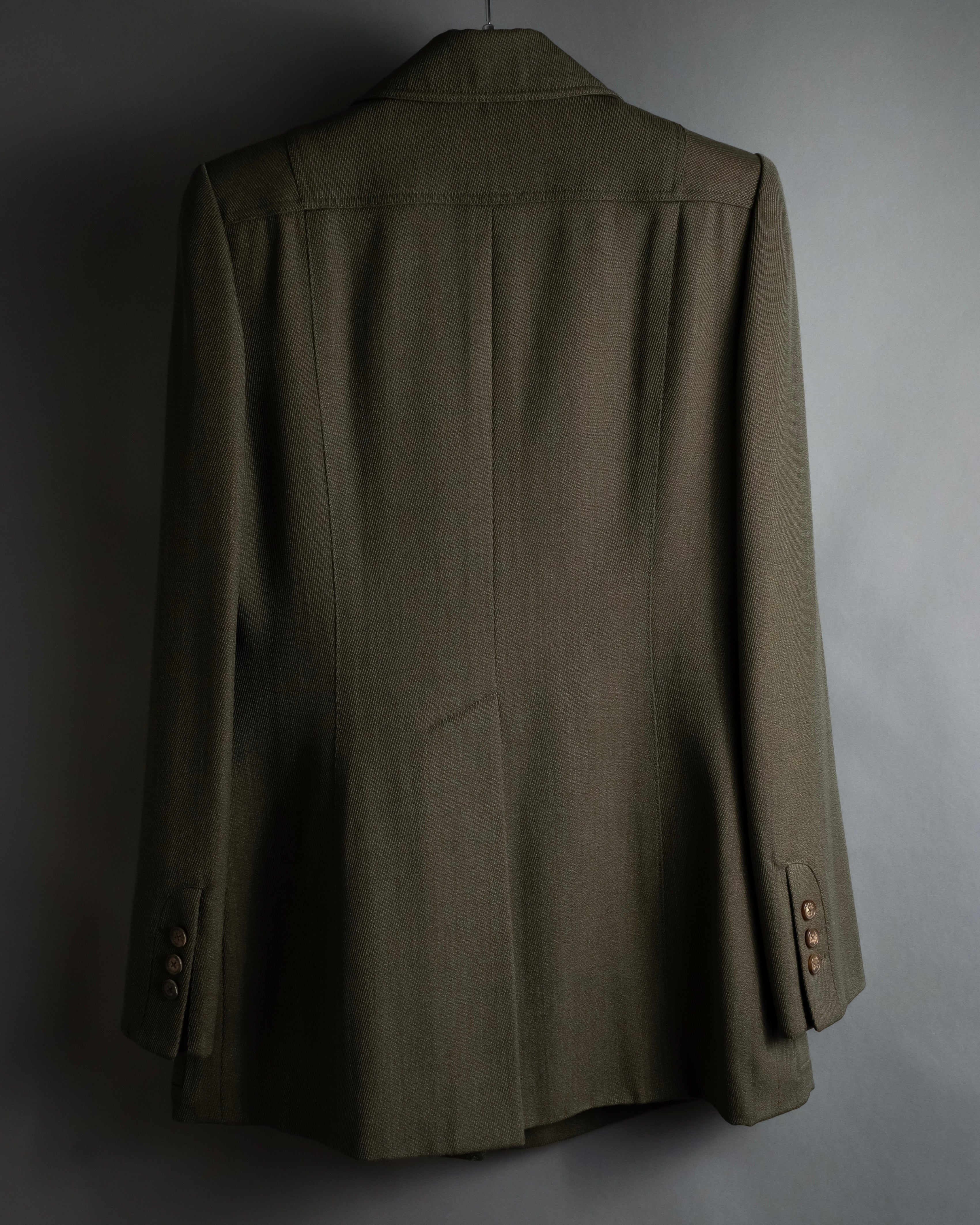 -SPECIAL- "HERMES" 90's Military-inspired zip design tailored jacket