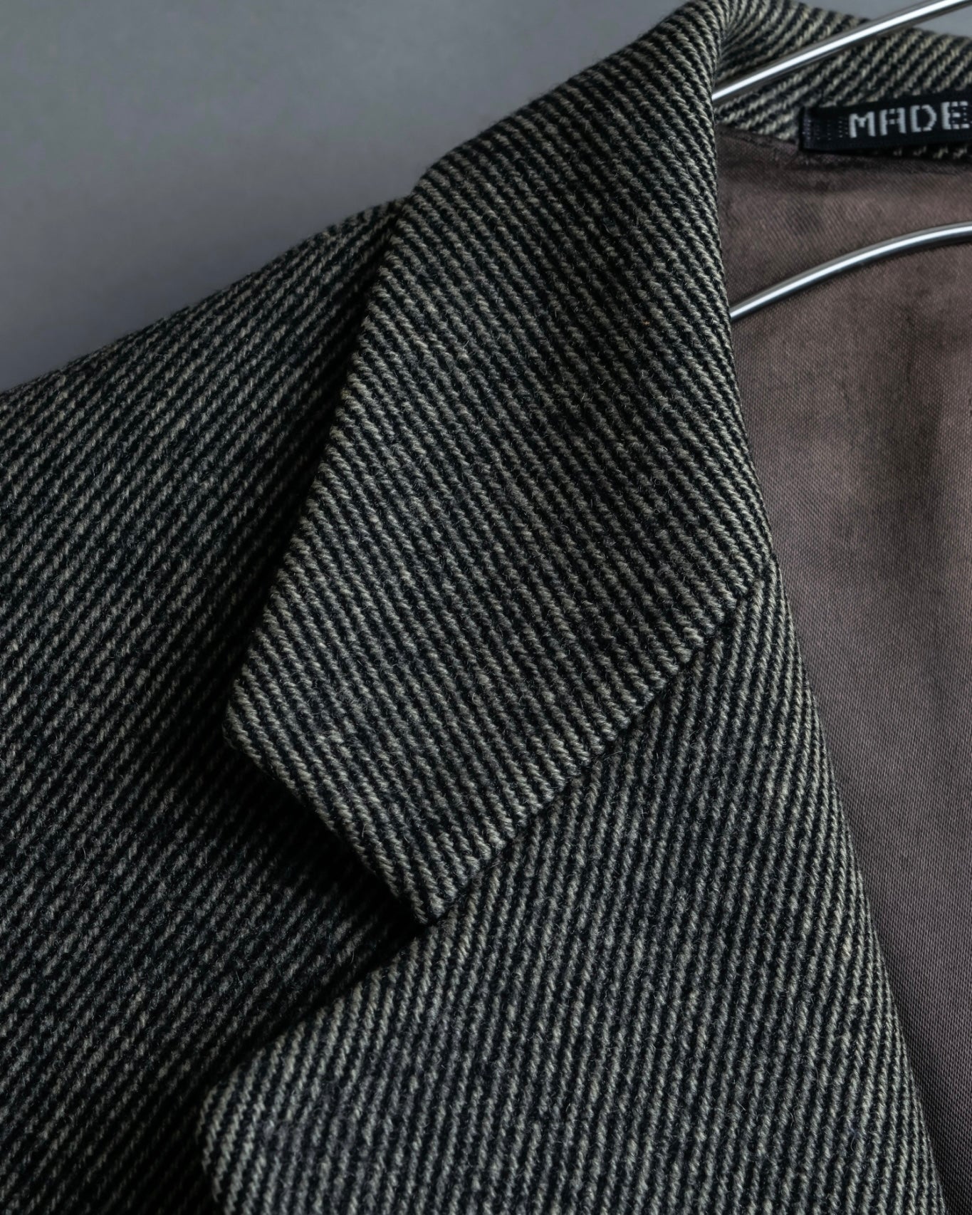 "Burberrys" diagonal striped pure new wool long coat