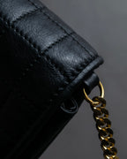 "CELINE" Triomphe logo quilted leather shoulder bag