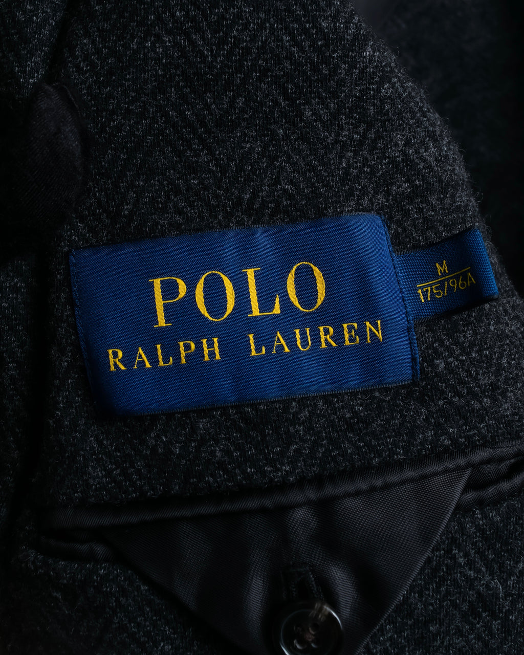 "POLO Ralph Lauren" Herringbone weave charcoal gray tailored jacket