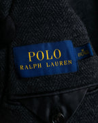 "POLO Ralph Lauren" Herringbone weave charcoal gray tailored jacket