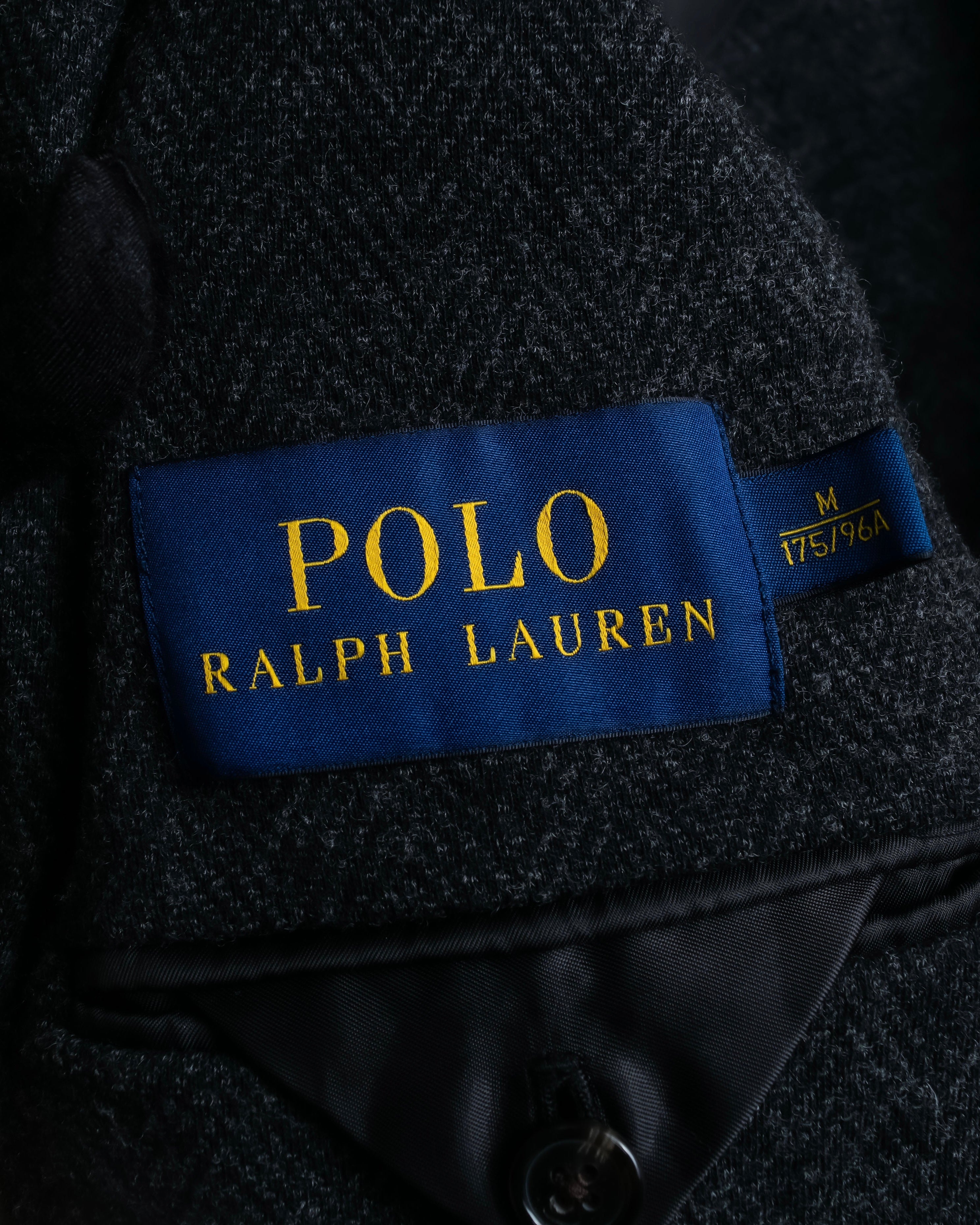 "POLO Ralph Lauren" Herringbone weave charcoal gray tailored jacket