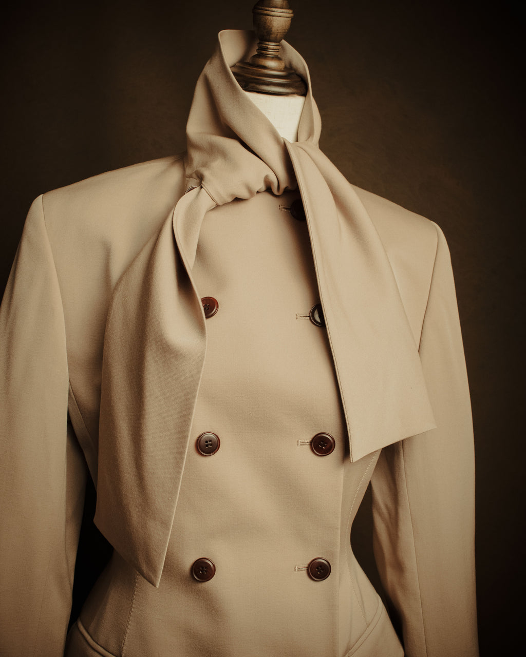 –SPECIAL– “Jean Paul GAULTIER FEMME” 90’s-00’s sculptural scarf collar tailored jacket