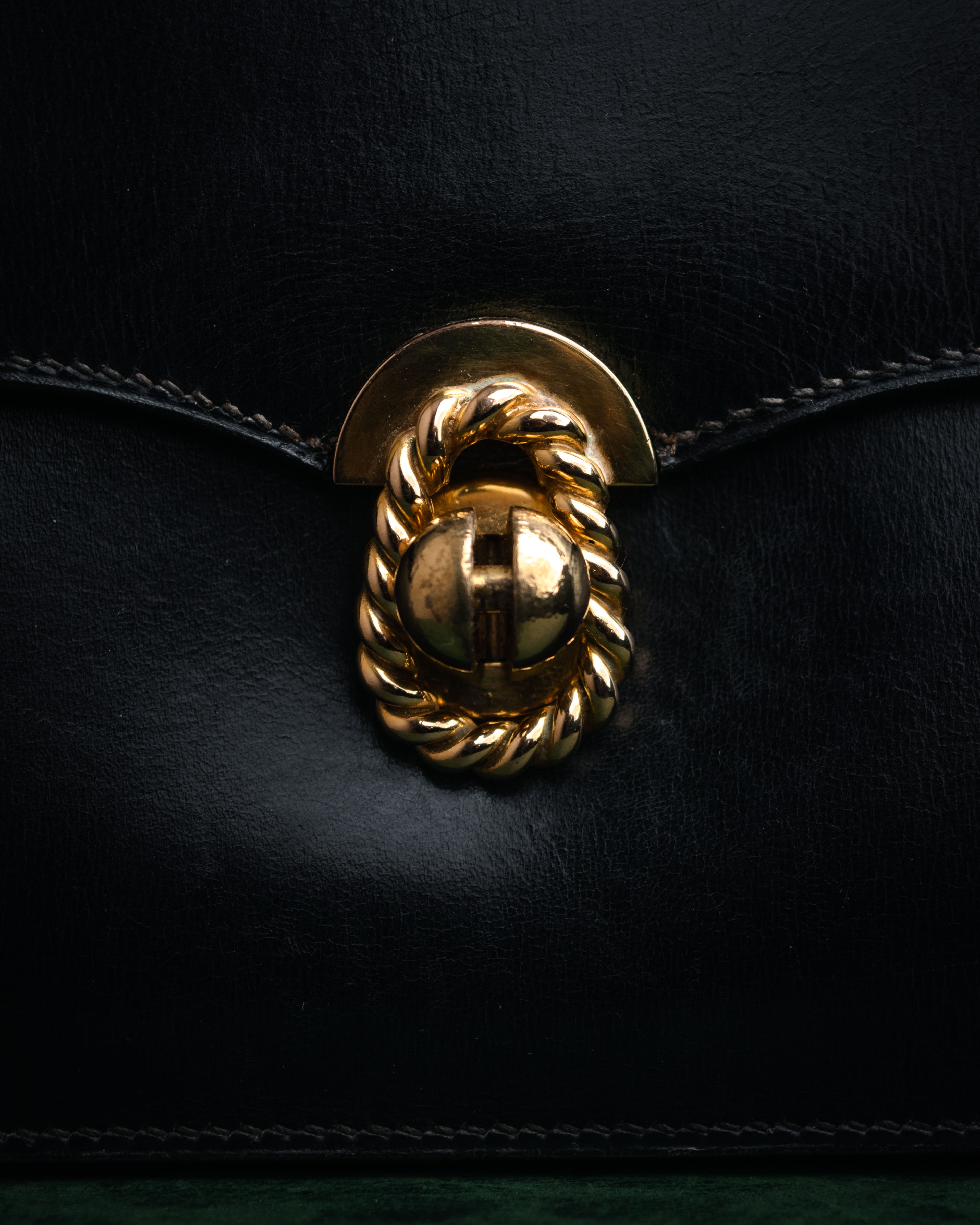 –SPECIAL– “HERMES” 50’s-60’s Escale box calf top handle bag