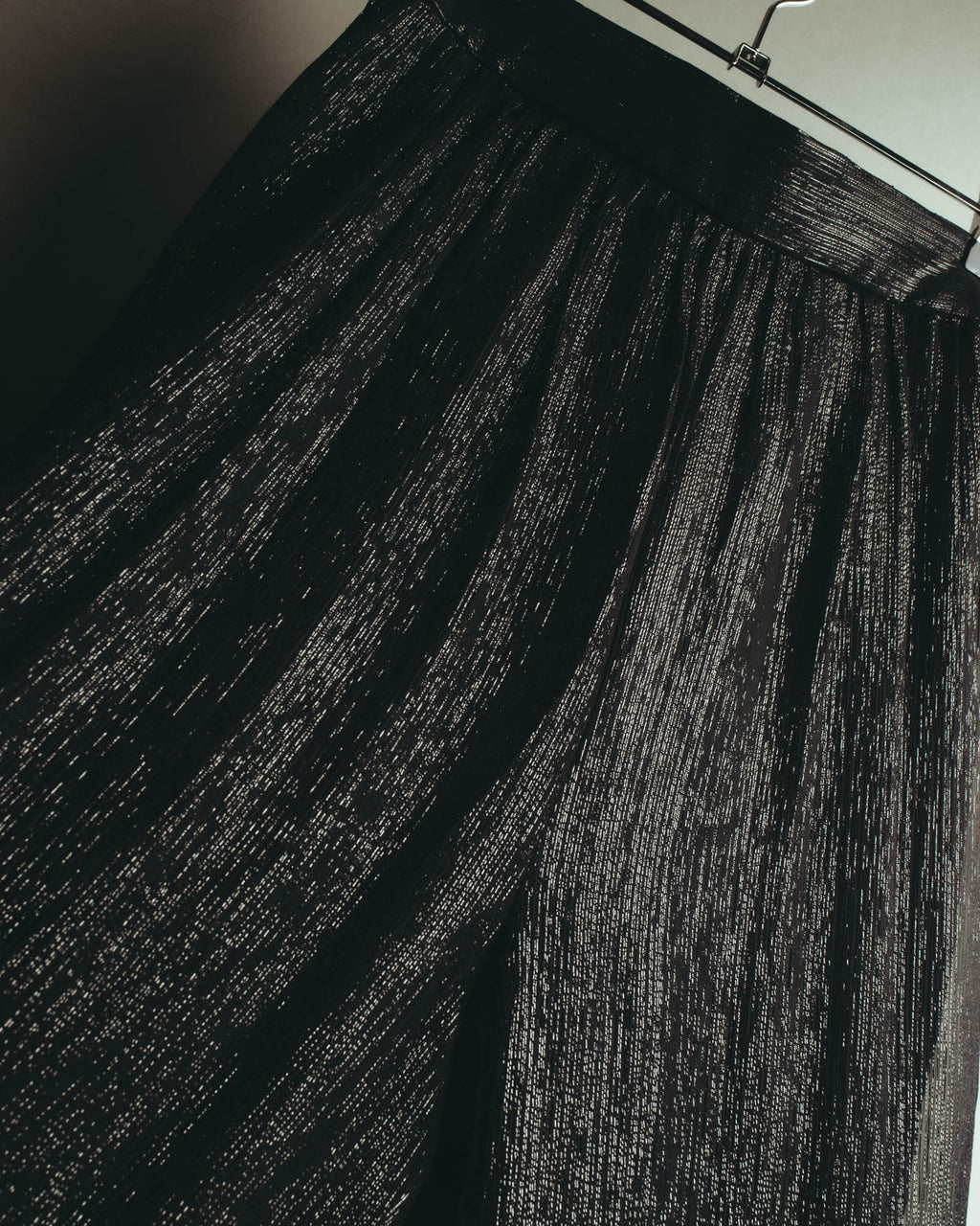 -SPECIAL- "Christian Dior" 00's Metallic silk blend fluid wide-leg trousers