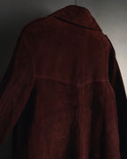 -SPECIAL- "GUCCI" 70’s Suede leather round collar coat