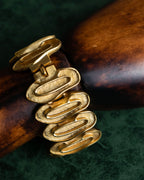 "BALENCIAGA" Wavy uneven motif design gold bracelet