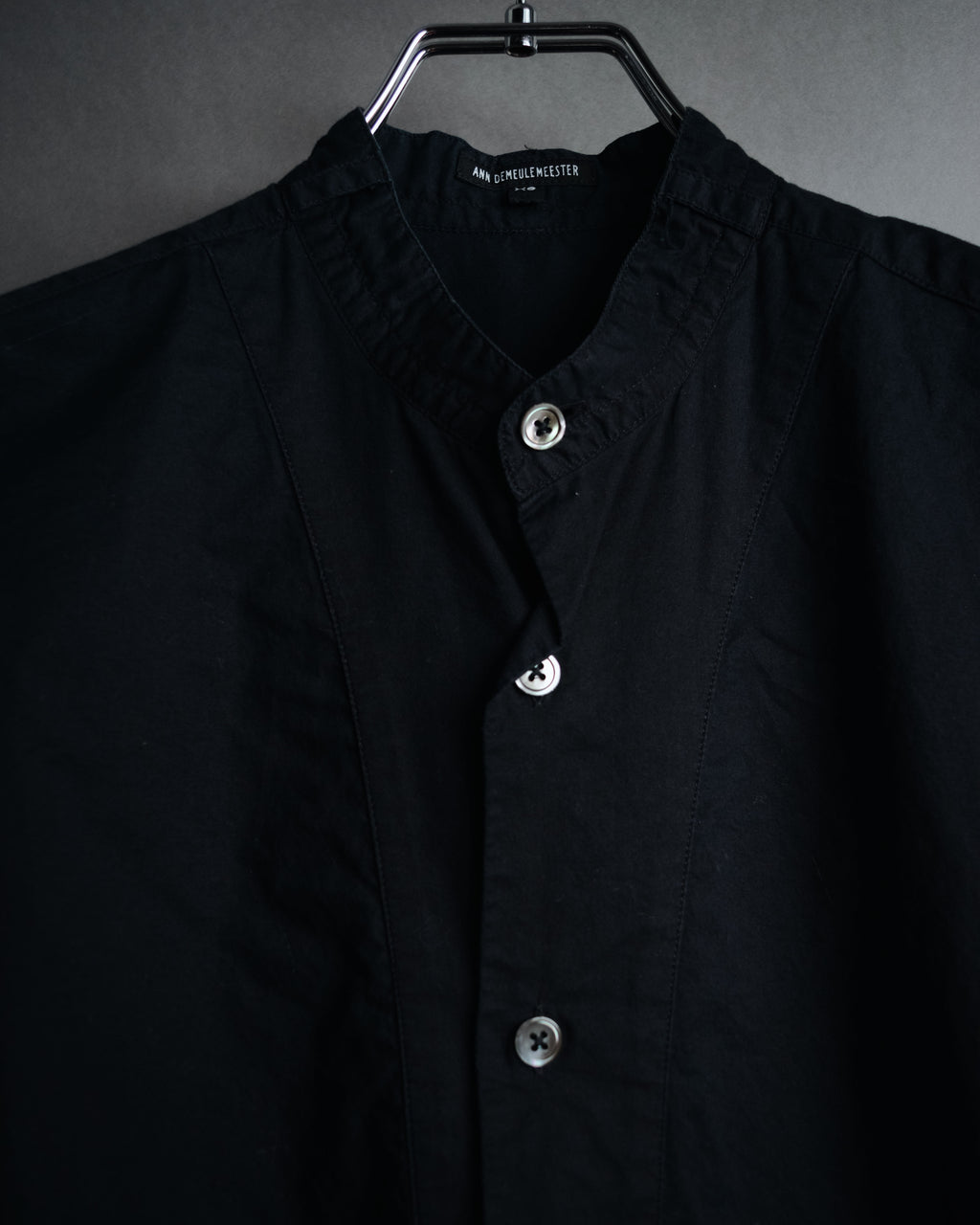 "ANN DEMEULEMEESTER" 01’s-05’s Poetically cut band collar cotton shirt
