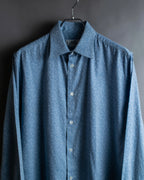 "HERMES" Saxe blue jacquard cotton shirt