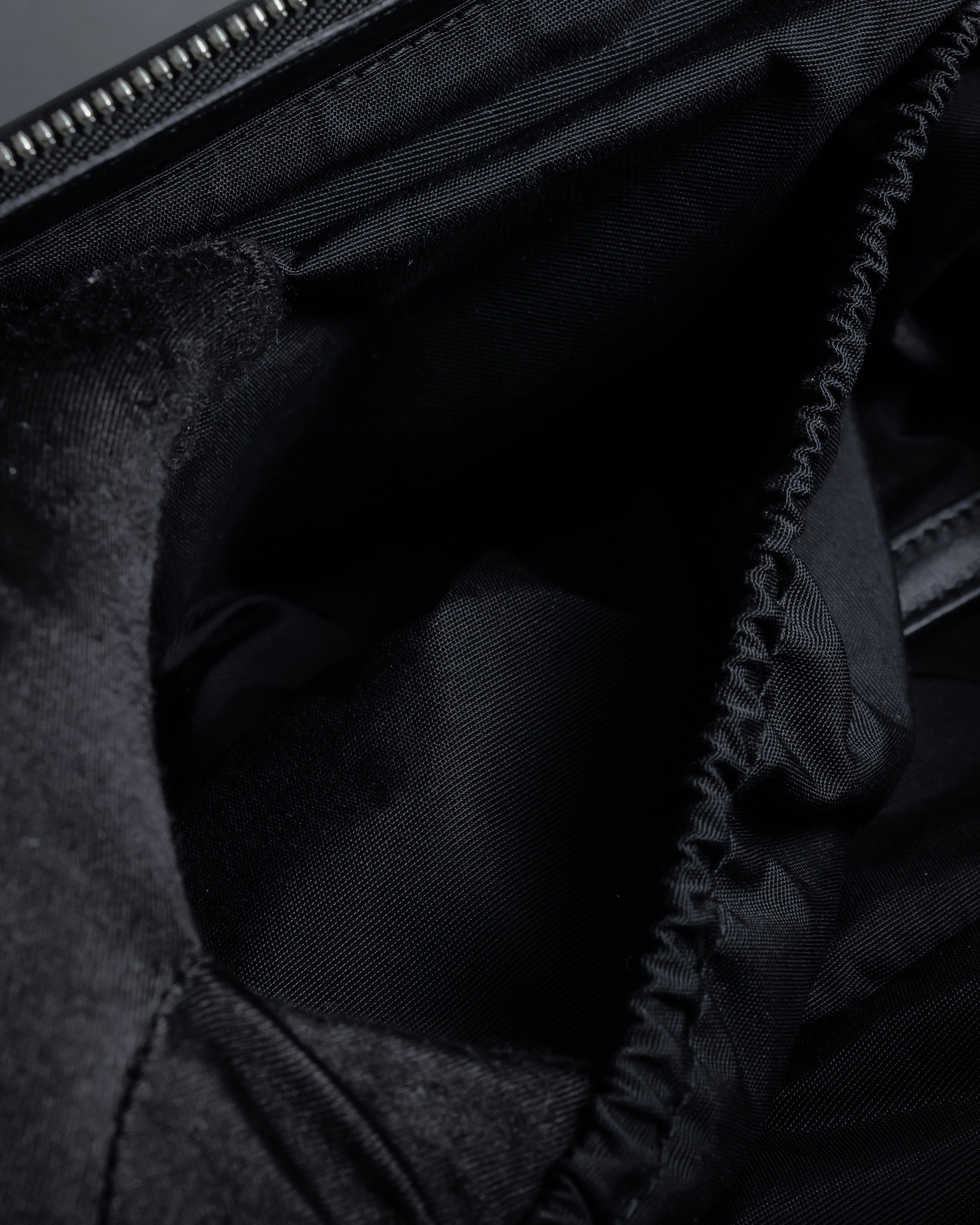 "Christian Dior" CD motif charm design gathered leather hand bag