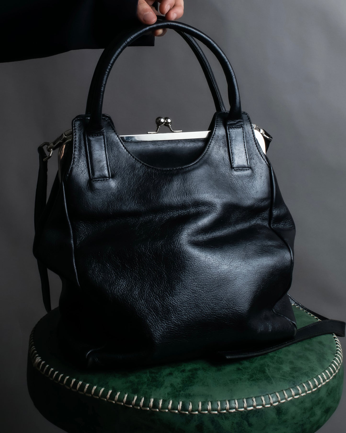 "YOHJI YAMAMOTO +NOIR"" 19AW clasp design 2way leather bag